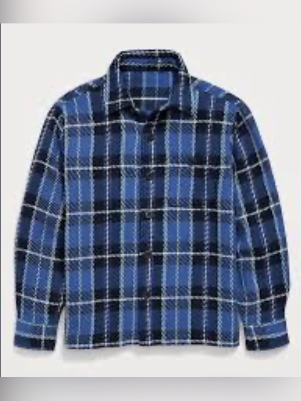 Old Navy Boys Long-Sleeve Textured Plaid Shirt (Size: L)
